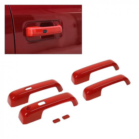 2015- Ford F150 Exterior Door Handle Cover Trim Bezels Rear | Red | Self-Adhesive | Accessories | 1 Year Manufacturer Warranty