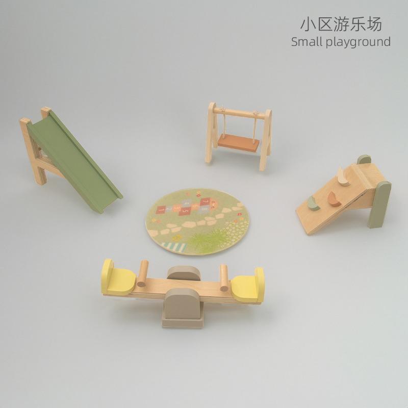 Новая мини-мебель Деревянная Кухня Спальня Ванная Комната Игровой Домик Симуляция Кукольный Домик Детские Игрушки Размещение Мебели