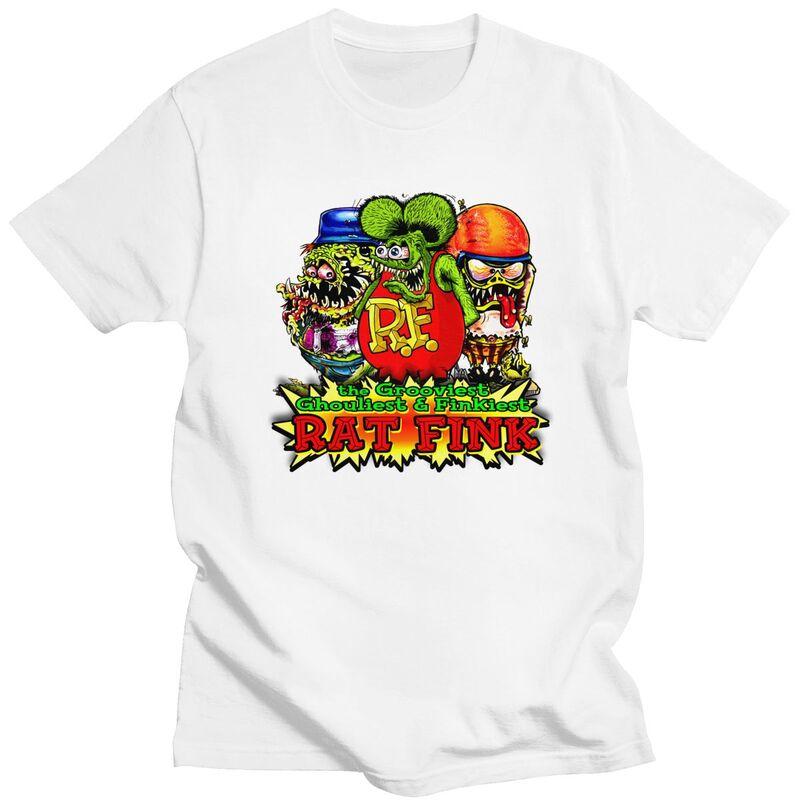 Мужская футболка на заказ с рисунком Rat Fink из аниме и мультфильмов Футболка Футболка Футболки Свободный крой Одежда