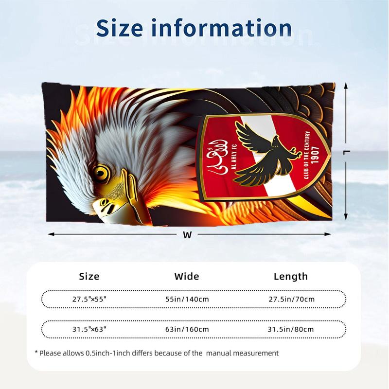Al ahly (1) Theme Beach Towel Sand Resistant Soft And Comfortable Suitable For The Pool Camping Yoga And Diving A Travel