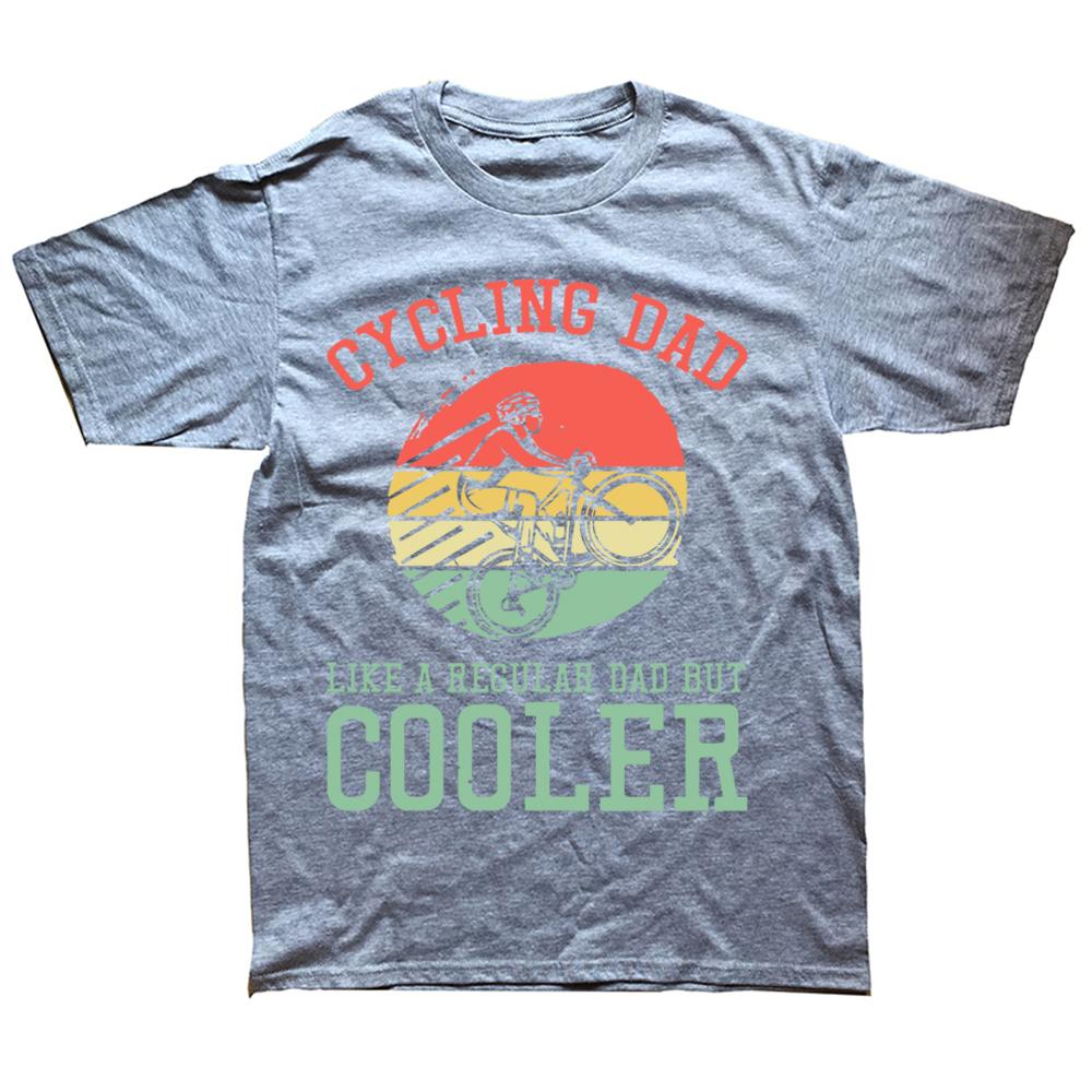 Cycling Dad Like A Regular Dad But Cooler Funny Vintage Cyclist Fathers Day Gift Tee Tops Round Neck Fashion Casual Tshirts