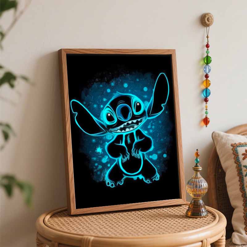 Disney Набор для рисования по номерам Stitch неоновой краской, ручная работа DIY, декор для дома, подарки для спальни, настенное панно, набор для творчества