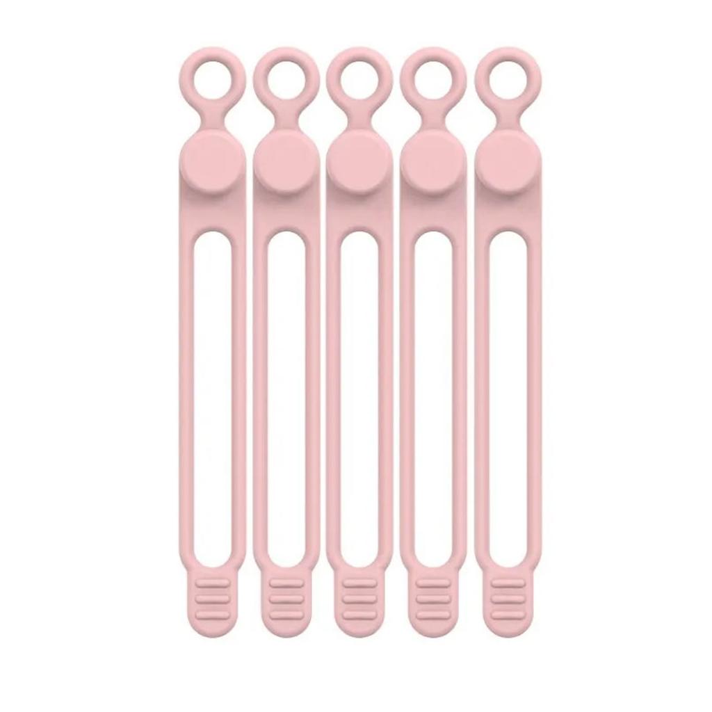 25pcs Silicone Cable Ties Cord Organizer Cable Straps Reusable Cord Ties Travel Elastic Tie Wire Ties For Bundling USB Charger