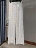 Women's Korean Velvet Sequined Wide-Leg Pants: Slim-Fit, Floor-Length, Shiny Drape Casual Wear for Autumn and Winter