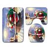 Christmas Shower Curtain Floor Mat Combination Four-Piece Set Bathroom Toilet Carpet Shower Room Mat Foot Mat