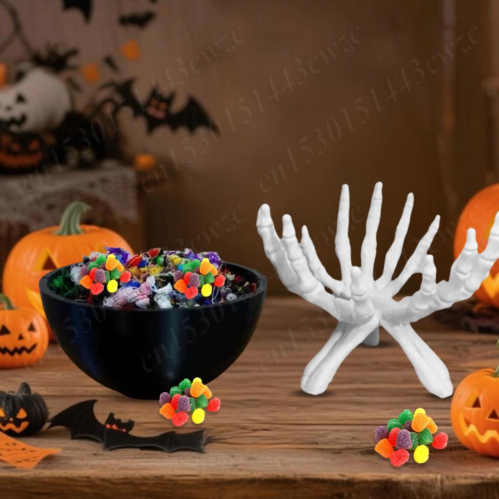 2025 Halloween Candy Bowl Multifunctional Gothic Skeleton Hands Storage Holder Detachable Halloween Organizer Home Decorations