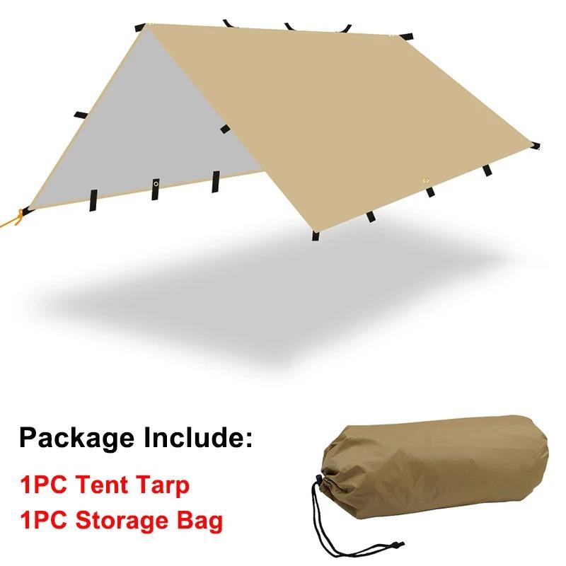 Кемпинговая палатка, брезент, устойчивый к ультрафиолетовому излучению, лагерь, 19 точек подвешивания, солнцезащитный козырек для выживания, открытый водонепроницаемый сверхлегкий солнцезащитный козырек для треккинга, пешего туризма, пляжа