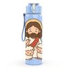 1PC Jesus Surrounded By Sheep Print 750ml Color Plastic Sports Water Bottle Leakproof Flip Straw Lid Suitable for Sports Office Home Use