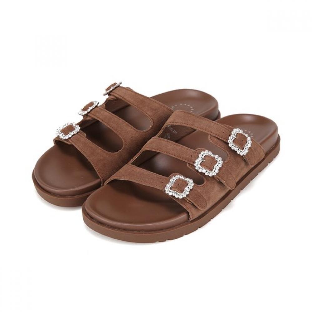 Barbara Cowhide Jewelry Buckle Daily Mule Slide 2.5cm 2 Colors Bbj332