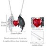 Pendant Feminine Heart Necklace With Angel Wing And Demon Design Daily For