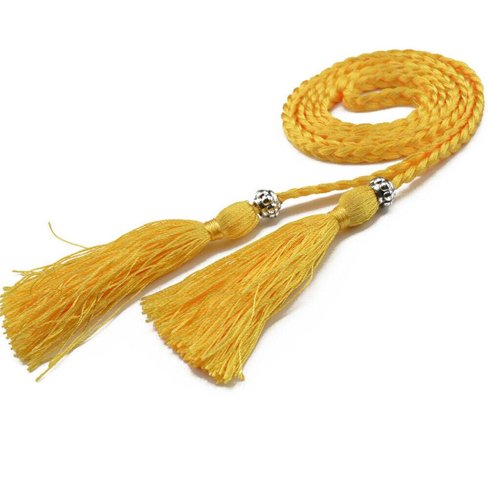 Woven Tassel Belt Self-Tie Dress Belt Waist Decoration Rope Braided Boho Style