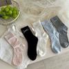 Ladies' Spring and Summer Bow Tied Sweet Mesh Mid Calf Boneless Pile Socks