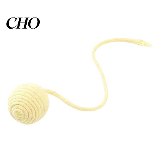 Cat Exercise Toy Cotton String Ball Teething Built-in Sand Rattle Interactive Rope Self-play Bite-Resistant Tooth Grinding Play for Pet Hair