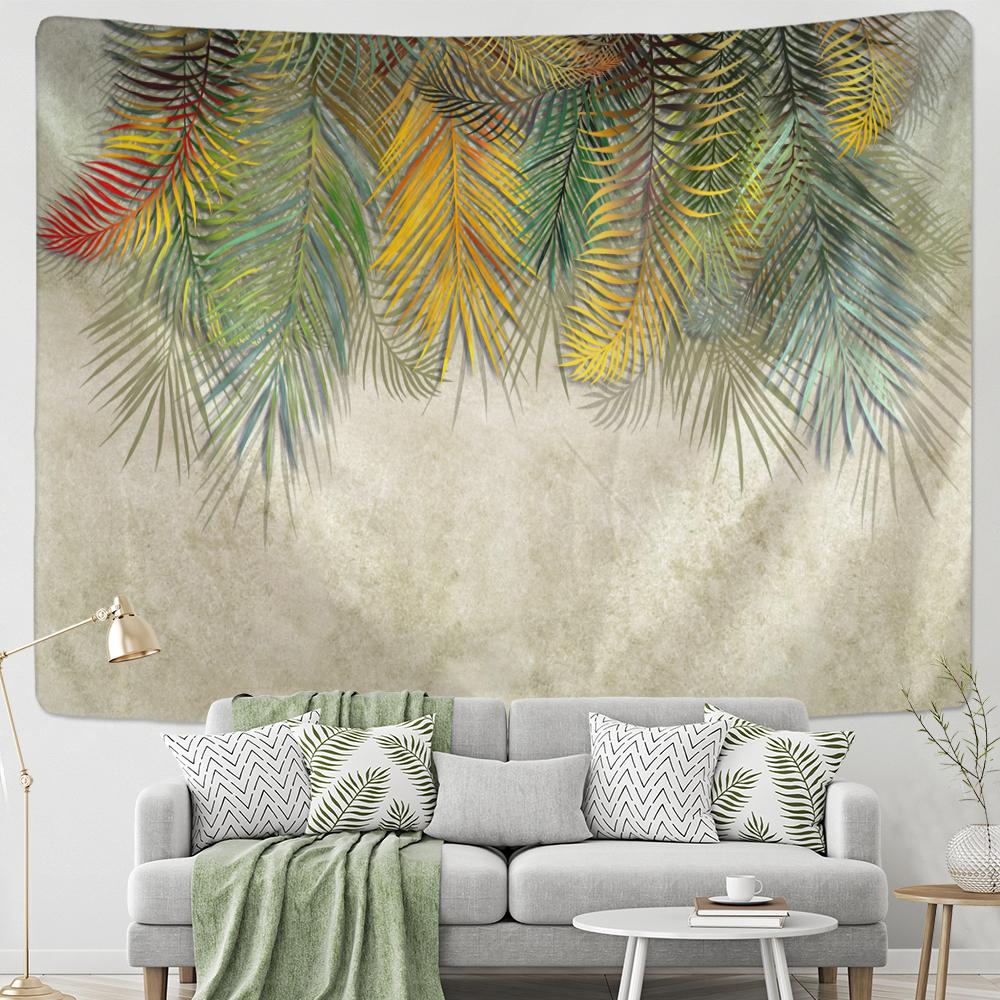 Гобелен с ветками ивы, настенный гобелен с зелеными растениями, богемный гобелен в стиле хиппи, ткань Мандала, домашний декор комнаты