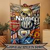 Custom Name Personalized Real Madrid Football Print Blanket, Home Decor, Bedroom, Sofa, Camping, Couch, Gifts for Birthday Christmas