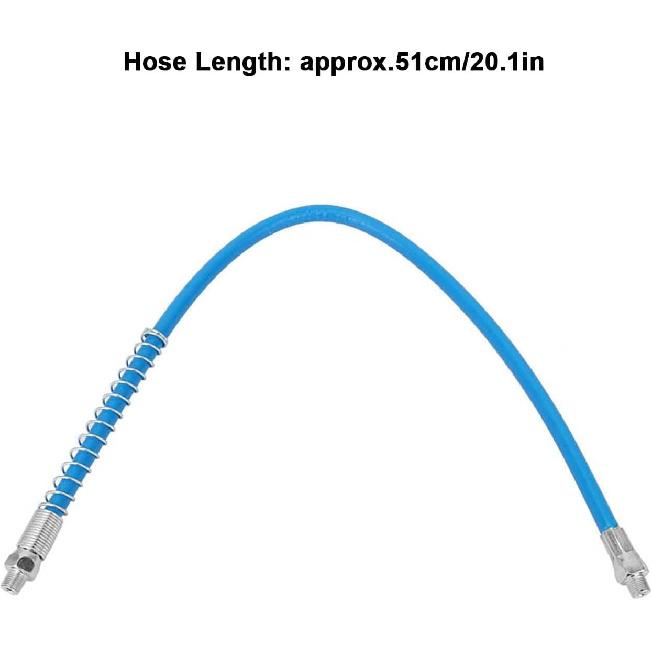 Grease Gun Hose, 20 Inch Grease Gun Stainless Steel Flexible Hose for Grease Gun 10,000 PSI Burst Pressure, Pneumatic Grease Gun Tool for Air