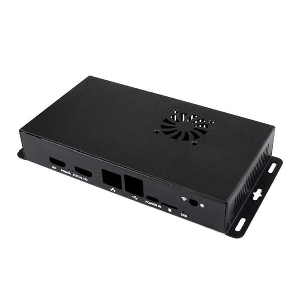 Black Metal Case with Fan for Raspberry Pi CM5 IO Expansion Board, 1 Set