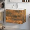 VidaXL Vanity Unit with Integrated Basin Under-Sink Cabinet Bathroom Storage Unit Home Smoked Oak Wood 3152870