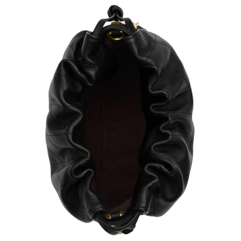 Coach Faye 22 Quilted Design Drawstring Closure Leather Shoulder Bag Small Women Shoulder Bag Black CCZ56-IMBLK