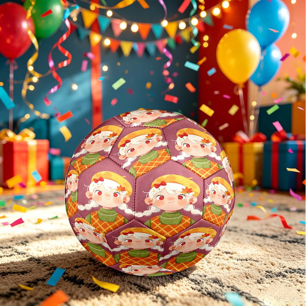 1pc Autumnal Whimsy Theme Soccer Ball Football, Size 5, Lightweight PVC, Outdoor Training Soccer Ball,Gift c6595