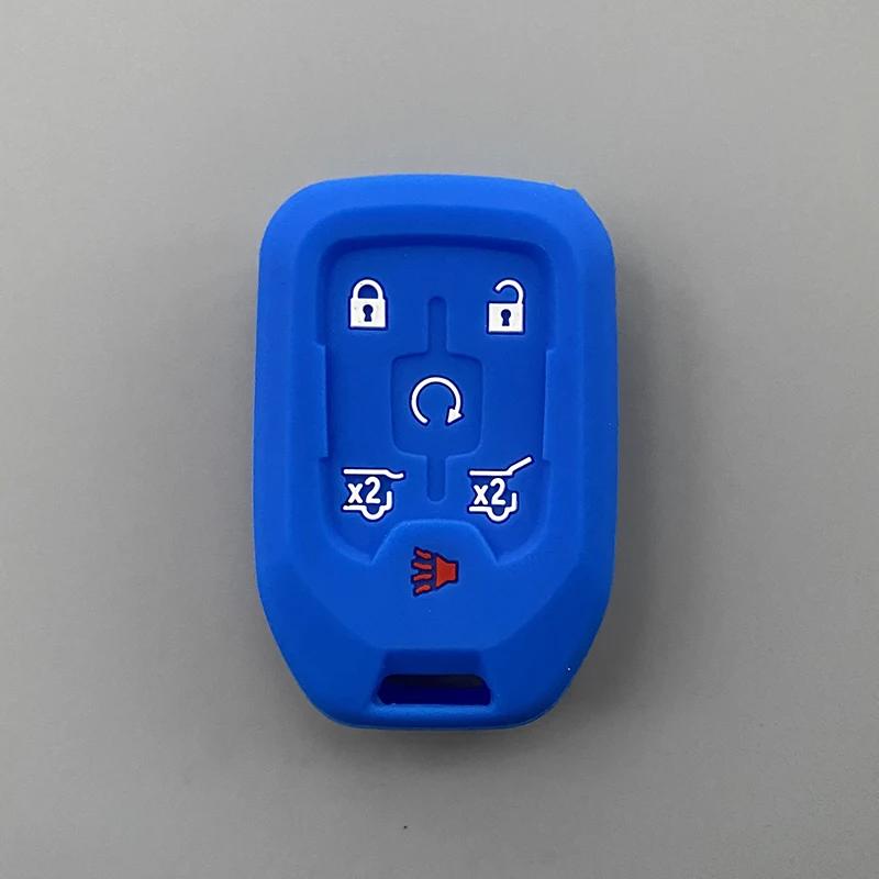 Силиконовый чехол для автомобильного ключа, брелок для Chevrolet Suburban Silverado GMC Terrain Yukon Tahoe Sierra Smart Auto Accessories Key Ring