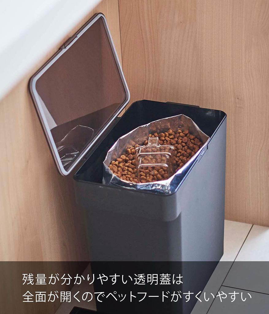 Yamazaki Jitsugyo 5616 Airtight Pet Food Stocker with Measuring Cup Black X X Tower Food Stocker Storage Container 6.5kg Approx. W30.7 D19.7 H31.2cm