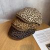 Design Splicing Fashion Leopard Print Pattern Women Casual Beret For Daily Wear