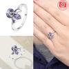copper Authentic Plant Collection Purple Iris Ring Womens Anniversary Gift Engagement Rings for Women Mens Jewellery