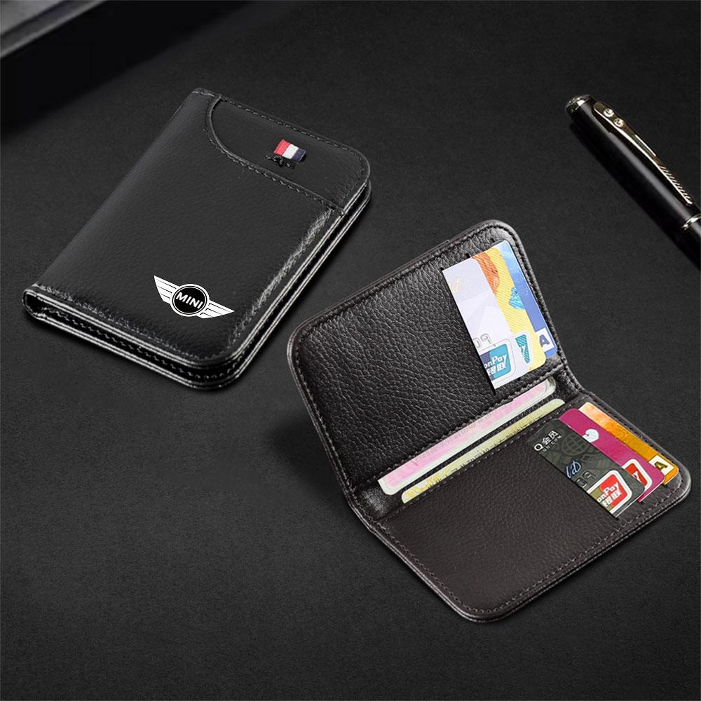 Car Logo Credit Card Driver License Organizer Storage Bag Wallet Decor For MINI Cooper JCW WORKS R55 R56 F55 F56 R57 R58 R59 R60 mjewr55