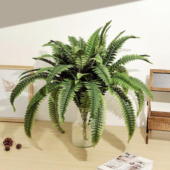 2 шт. Имитация растений Устойчивые к УФ-лучам Искусственные папоротники Реалистичная зелень Не требуют ухода Декор для помещений и улицы