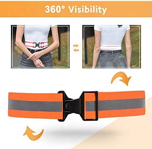 High Visibility Night Safety Running Gear Adjustable Reflective Strap for Running Walking Cycling
