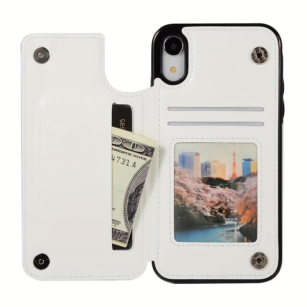 Кожаный чехол-кошелек для IPhone 14/13/12/11/Pro Max/Mini/XR/X/XS Max/8/7/6S/6 Plus/SE2/SE3/2022/2020 - держатель для карт и откидная задняя крышка