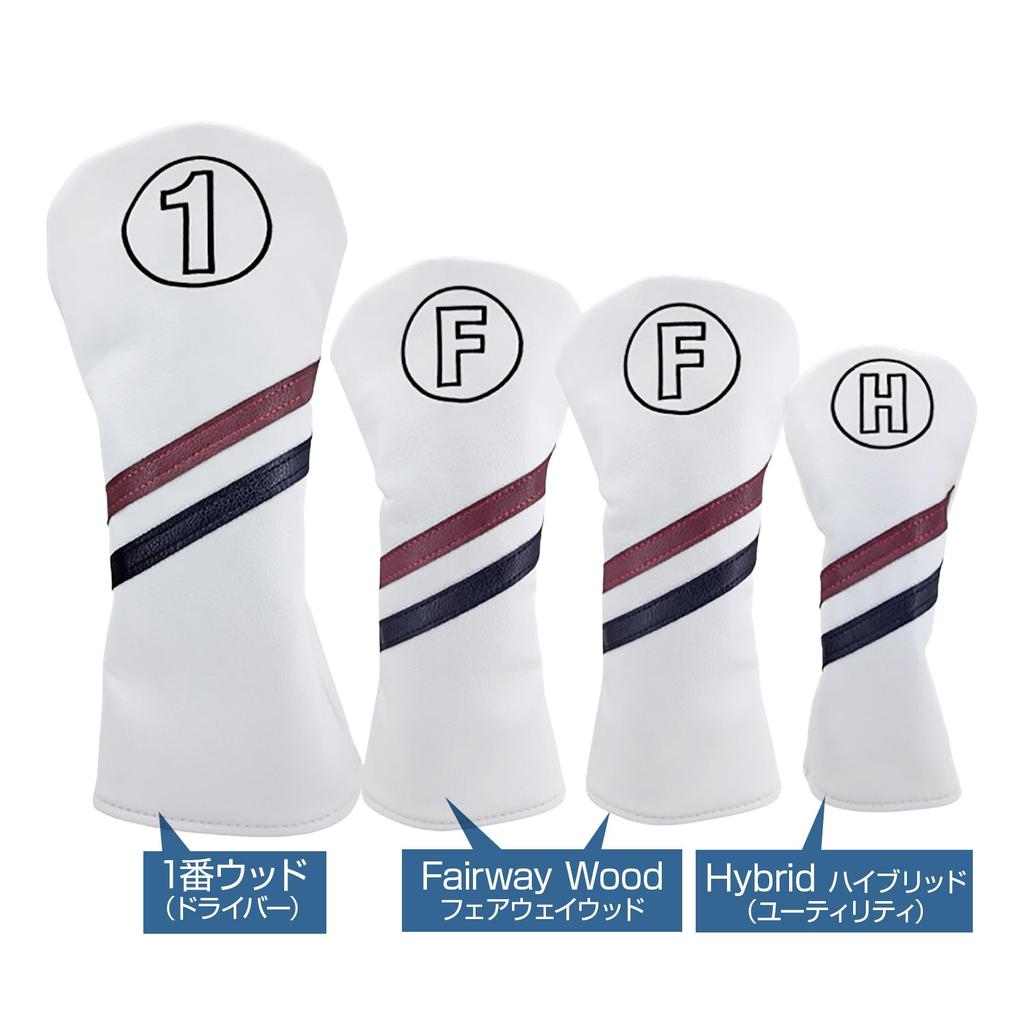 Чехол для гольфа Utility Fairway Wood Driver Golf Cover UT Cover Водонепроницаемый Отдельный предмет Комплект из 4 предметов Простой темный (Черный комплект из 4 предметов)