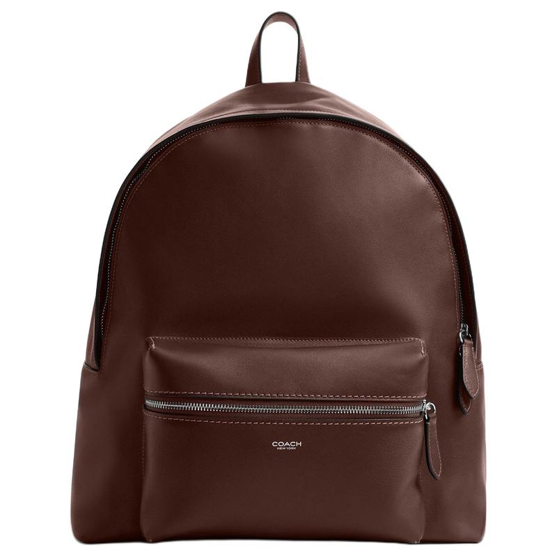 COACH RIDGEWOOD 35 24L zipper closure cowhide backpack large size unisex couple model brown