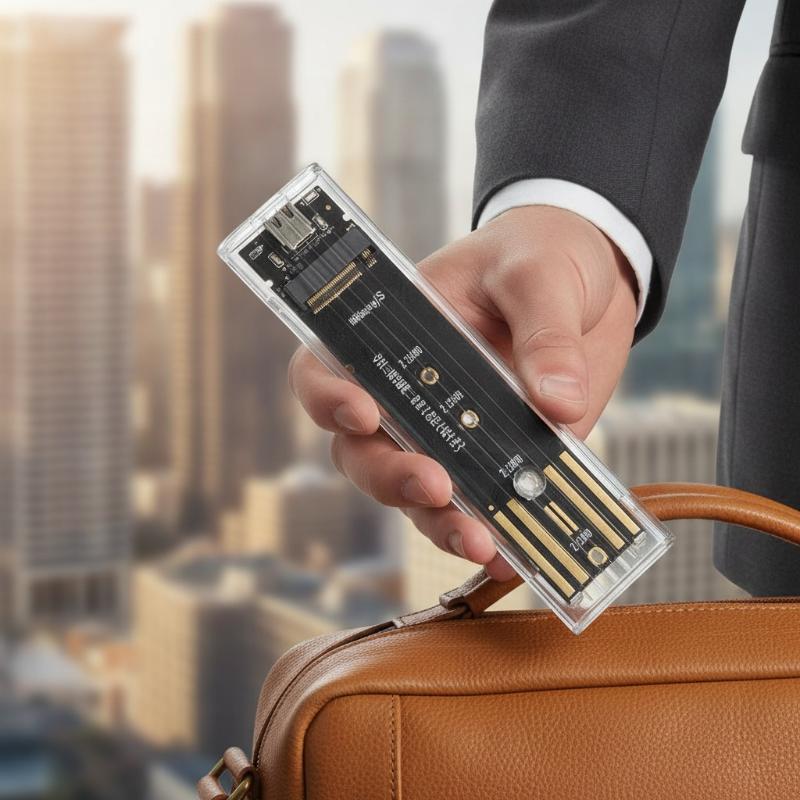 Прозрачный корпус для M.2 SSD 10 Гбит/с, высокоскоростная передача, прочный прозрачный корпус для хранения на ноутбуке, для деловых поездок, офисной работы
