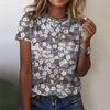 3D Printed Flower T Shirt For Women Floral Graphic Short Sleeves Summer Fashion Street O-Neck Tees Tops Loose Oversize T-Shirts