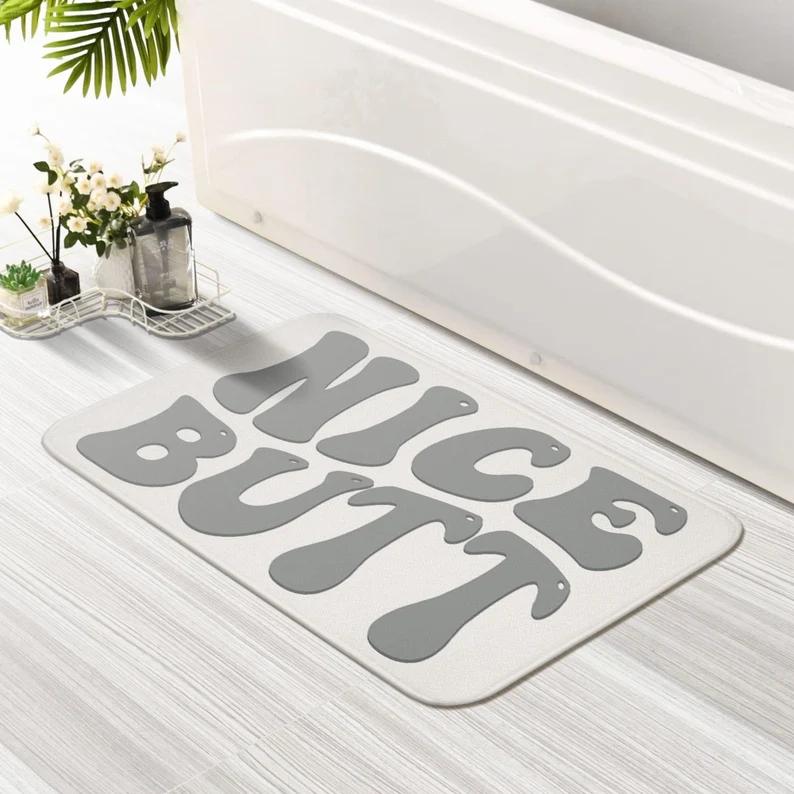 Funny Letter Print Retro Doormat Cute Boho Soft Non-Slip Floor Carpet Quick-Dry Modern Minimalism Humorous Home Decor Rug