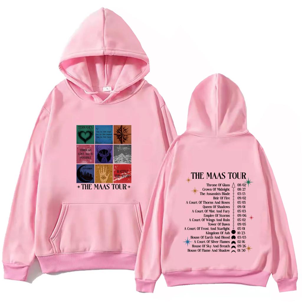 Сара Дж. Маас Тур Маас Подарок для фанатов музыки Толстовка с длинным рукавом с принтом для женщин и мужчин Повседневная толстовка Весна и Лето