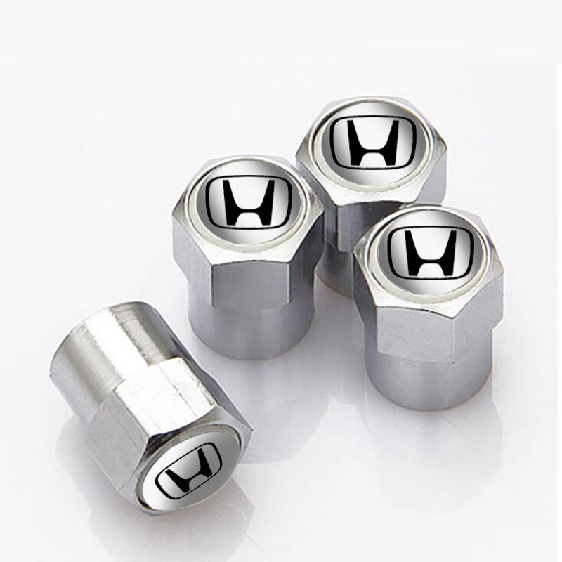 4Pcs Metal Tire Valve Cap Car Tyre Air Stems Cover Accessories For Honda Civic FIT Accord Prelude CRV 5th City CRZ CRX Jazz HRV