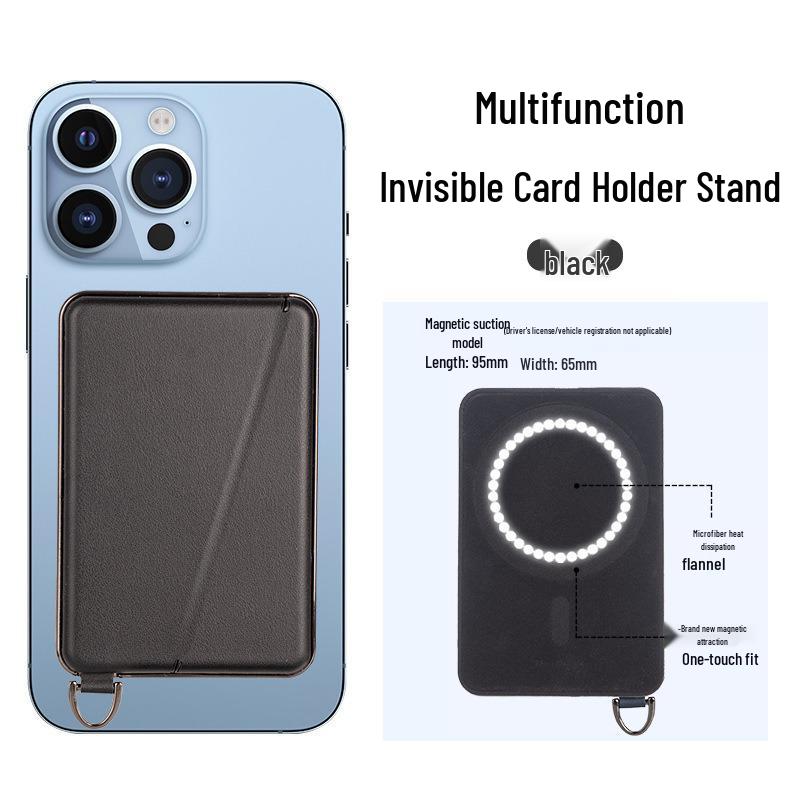 Magnetic Card Holder for Apple 16 Pro Max: Universal MagSafe PU Card Sleeve & ID Holder