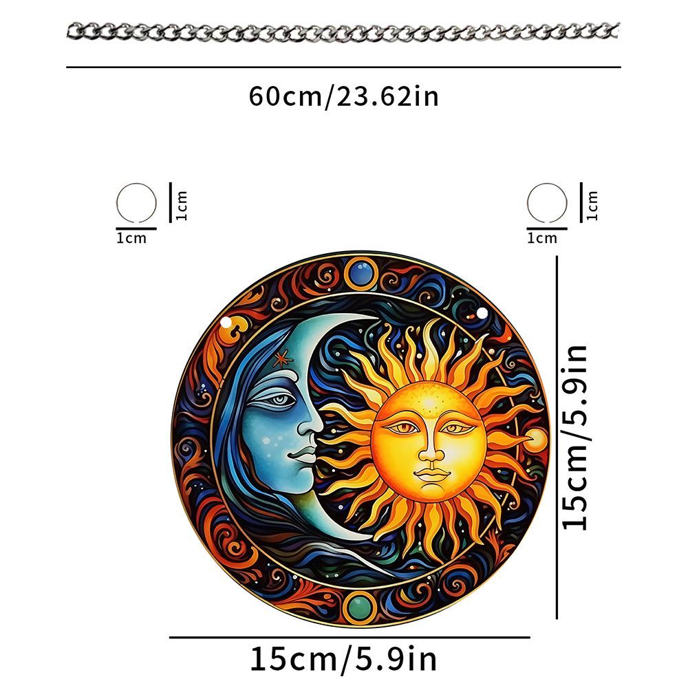 Витражная панель-ловец солнца с колибри, настенный/дверной подвесной декор, птицы, круглый, расписанный акрилом, подвеска для окна, украшение для дома/комнаты