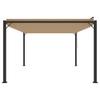 Pergola with Adjustable Louvered Roof 3 x 4 m Taupe Fabric and Aluminum