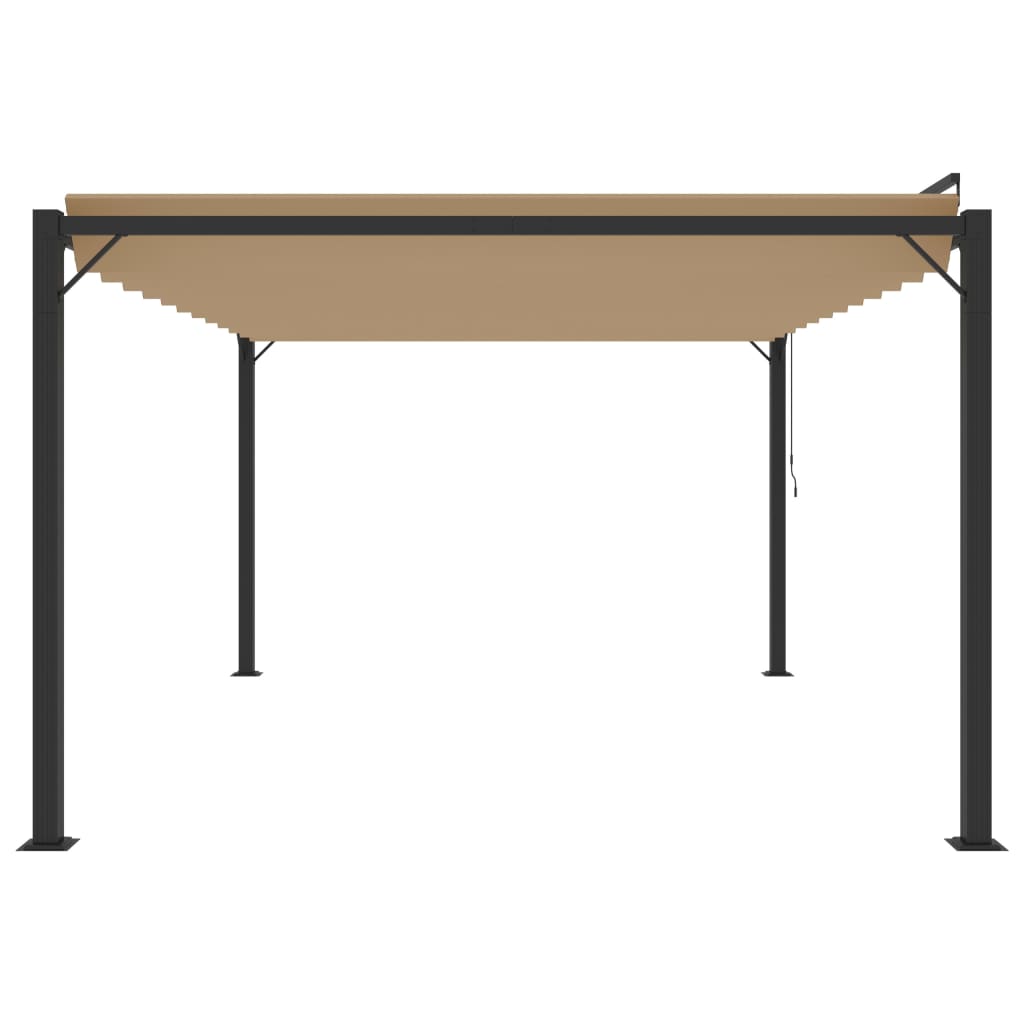 Pergola with Adjustable Louvered Roof 3 x 4 m Taupe Fabric and Aluminum
