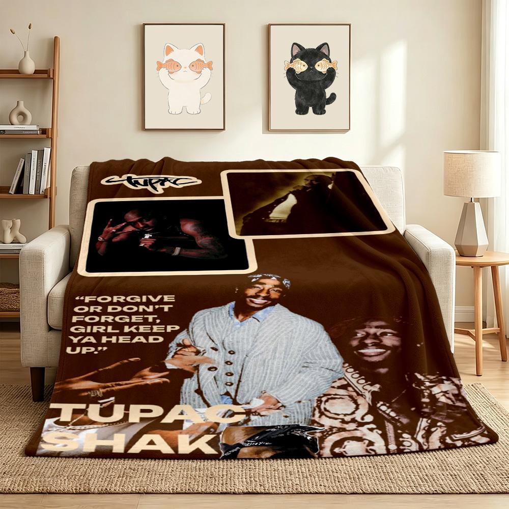 Tupac Shakur Flannel Blanket Throw Blanket Soft Warm Sofa Bed Camping Home Decor Unique Christmas Gift C9211149