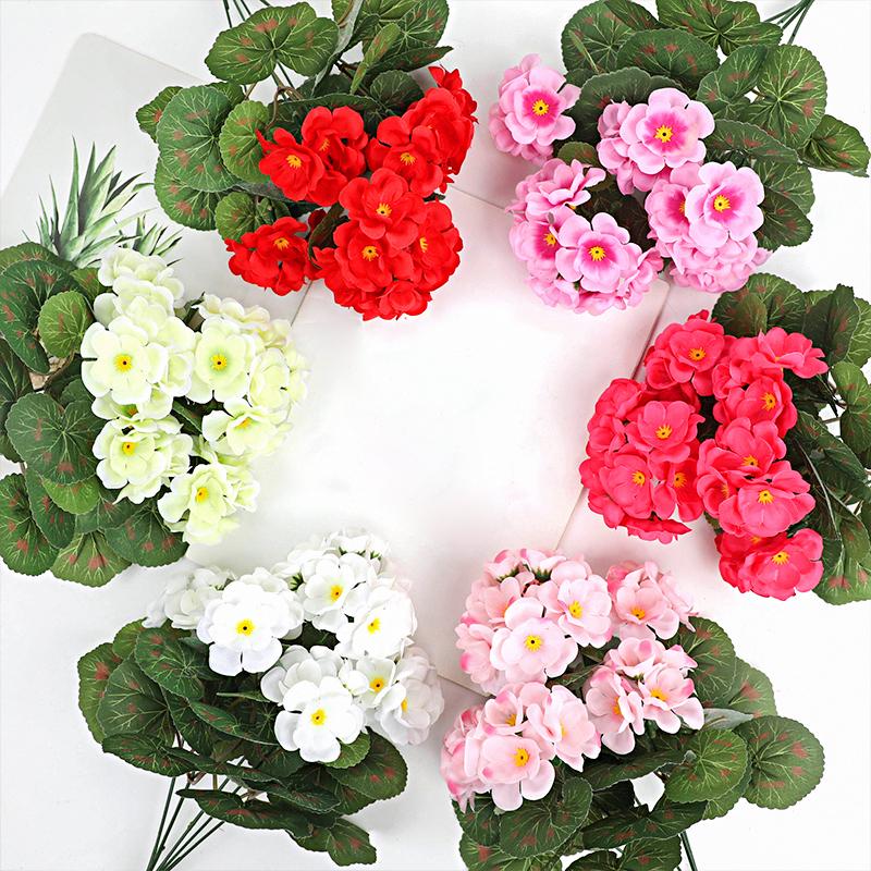 1шт. Букет бегоний, практичное украшение для дома, модные зеленые растения, современный шелковый цветок, имитация искусственного цветка