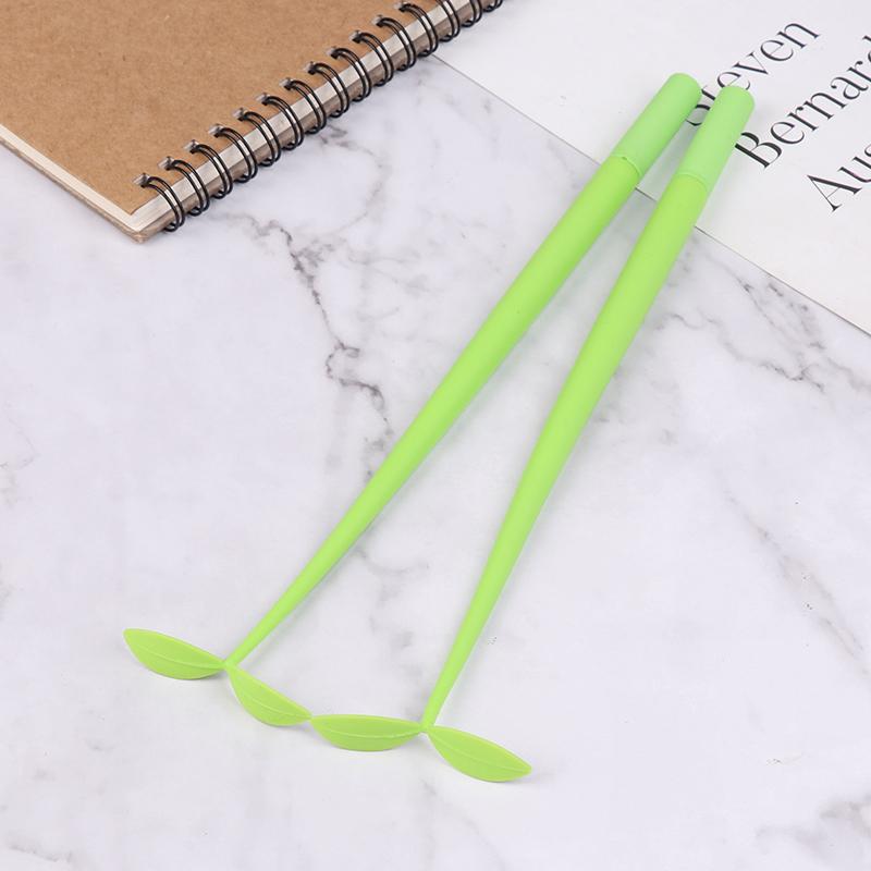 4 шт. 0,5 мм черные чернила Lucky Leaf Lovely гелевая ручка Green Leaf Writing Signature Pen для студентов, школьных офисных принадлежностей