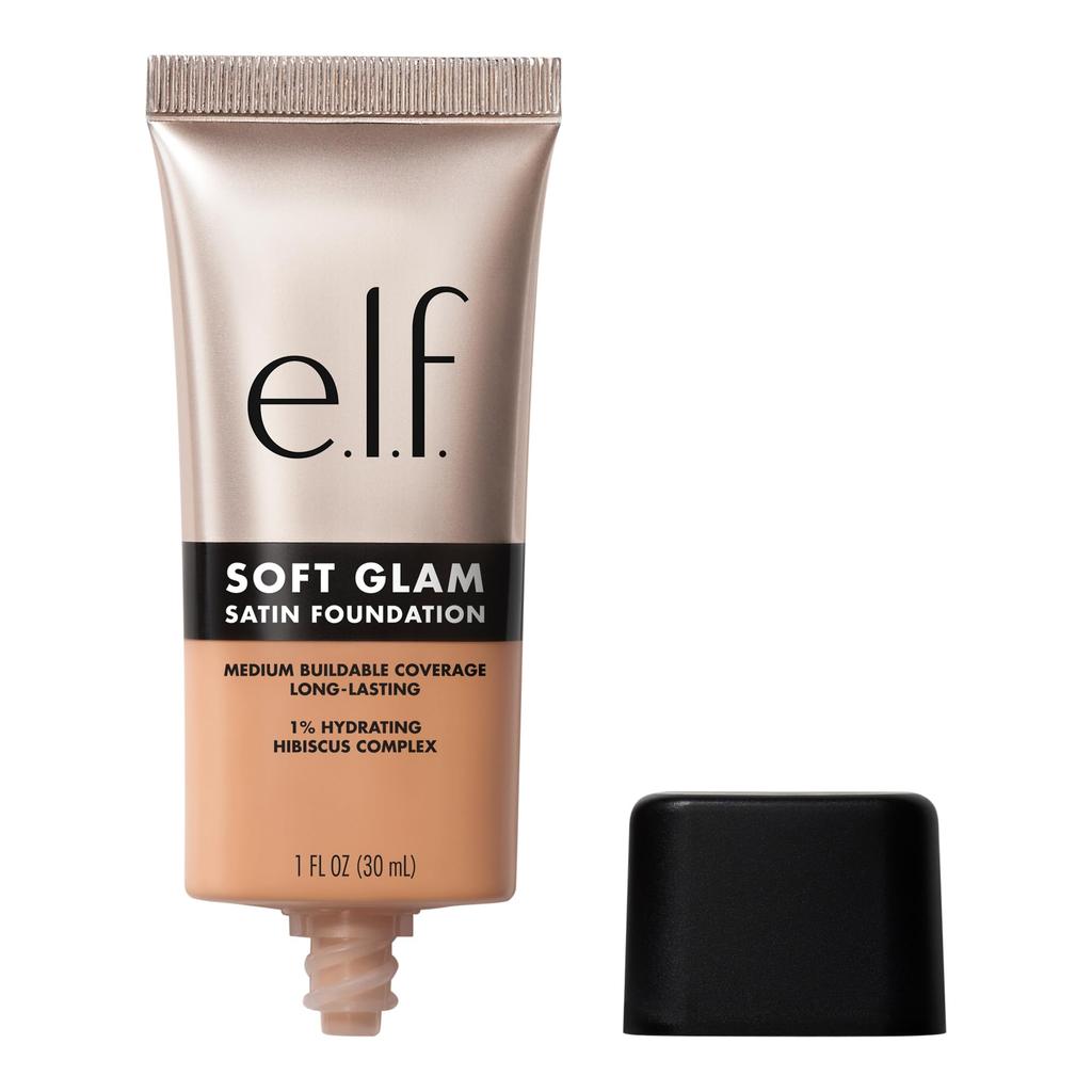 Эльф. Тональная основа Soft Glam, среднее покрытие, стойкая и наносимая слоями для гладкого, сатинового финиша, веганская и без тестирования на животных, 34 Medium Cool