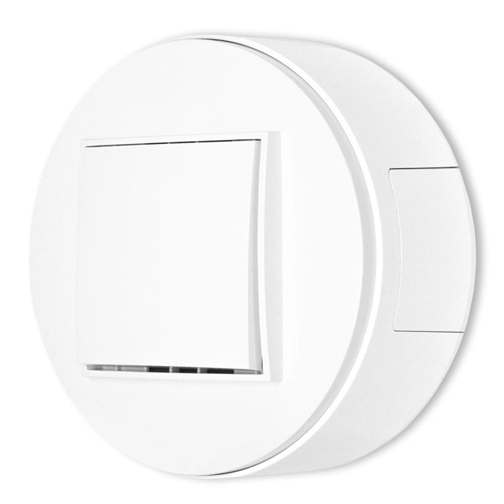 Single round surface-mounted box icon and mini, white color PUO-1