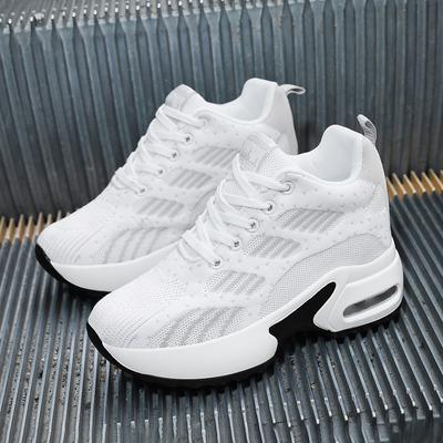 Женская обувь на внутренней платформе, осенняя модная сетчатая обувь, новые сетчатые кроссовки, дышащие, на толстой подошве