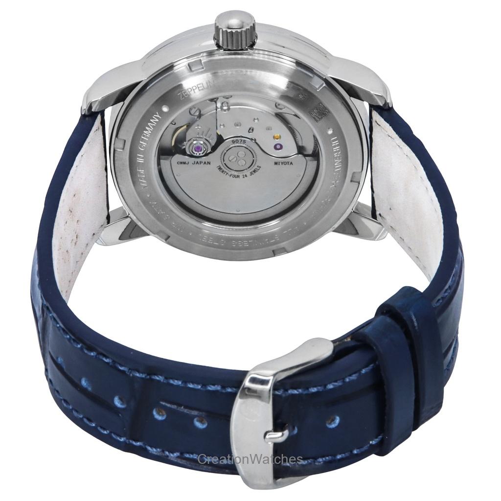 ZEPPELIN Friedrichshafen GMT кожаный ремешок синий циферблат автоматические 85963 мужские часы